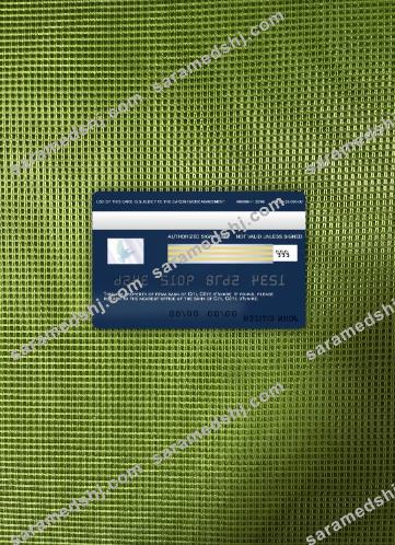 Côte d'Ivoire Citi bank visa card photolook back